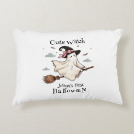 Einfach und elegant Niedlich Hexe erstes Halloween Dekokissen