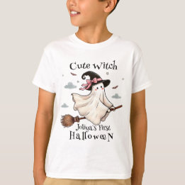 Einfach und elegant Niedlich Hexe erstes Halloween T-Shirt