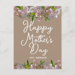 Einfach und elegant Pink Floral Mutter Days Gesc Feiertagspostkarte