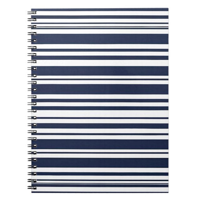 Einfach und modern blau gestreift notizblock (Vorderseite)