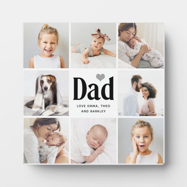 Einfach und modern | FotoCollage für Vater Fotoplatte (Vorderseite)