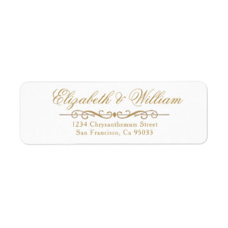 Einfach und modern: Golden Return Address Label