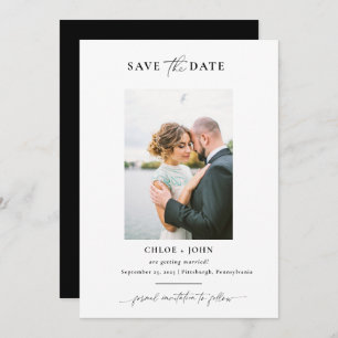 Einfach und modern Save the Date mit Foto Einladung