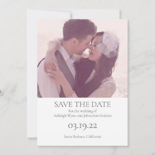 Einfach und modern Save the Date mit Foto Einladung