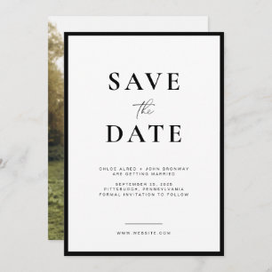 Einfach und modern Save the Date mit Foto Einladung
