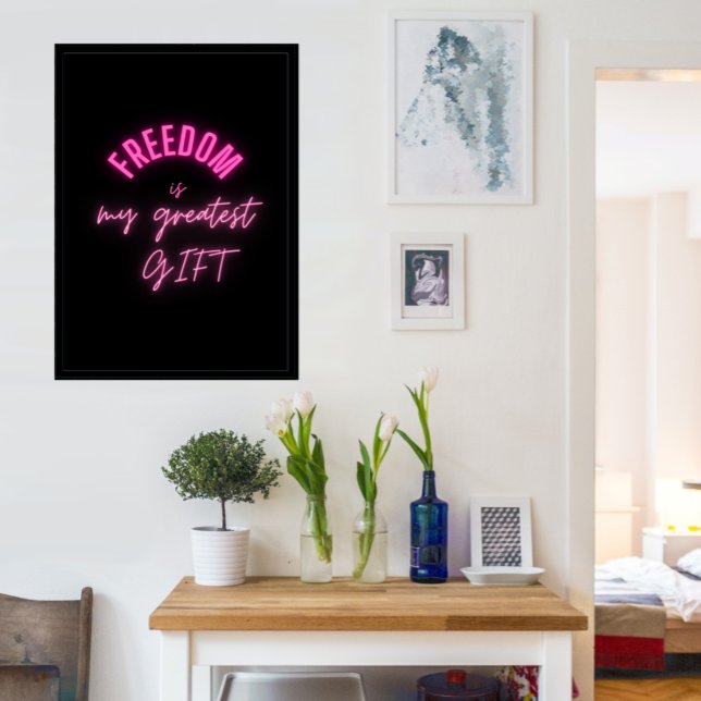 Einfach und Motivierend mit neonrosa Typografie Poster (Von Creator hochgeladen)