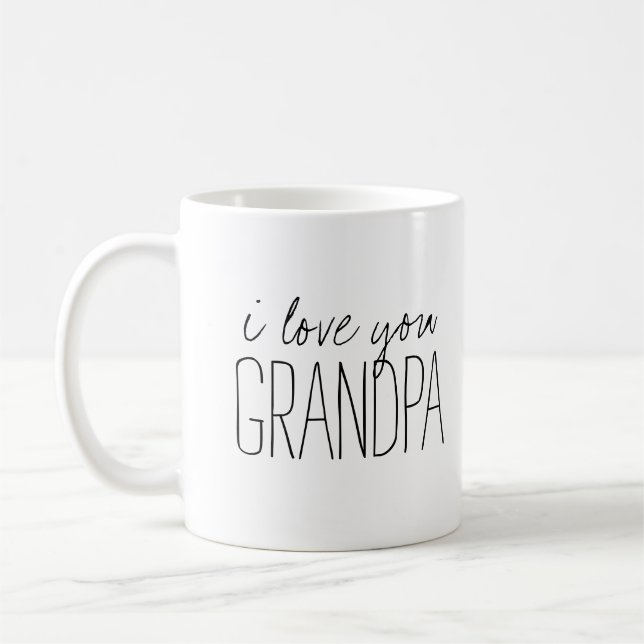 Einfach und süß Personalisiert I Liebe Sie Opa Kaffeetasse (Links)