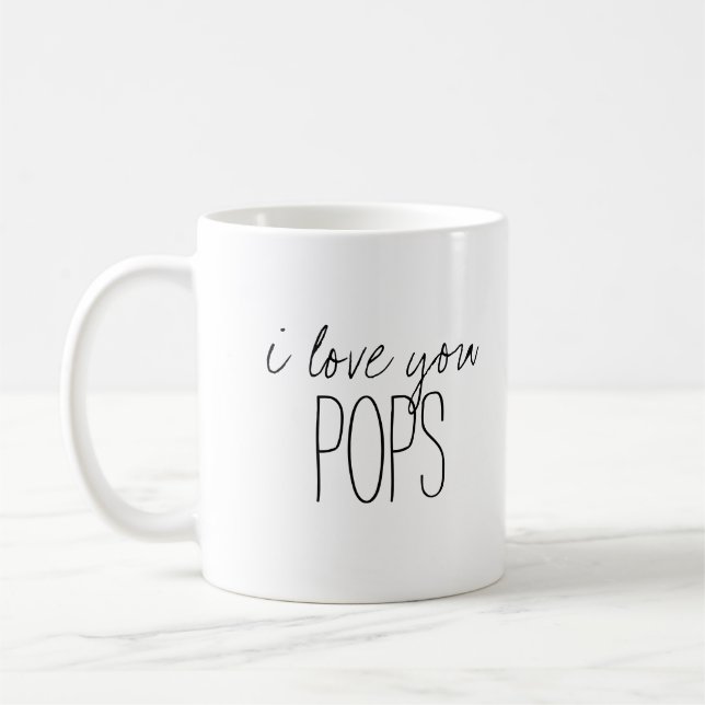 Einfach und süß Personalisiert I Liebe You Pops Tasse (Links)