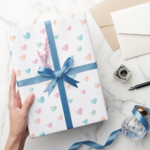 Einfach und süß Schöne Pastel Hearts Geschenkpapier