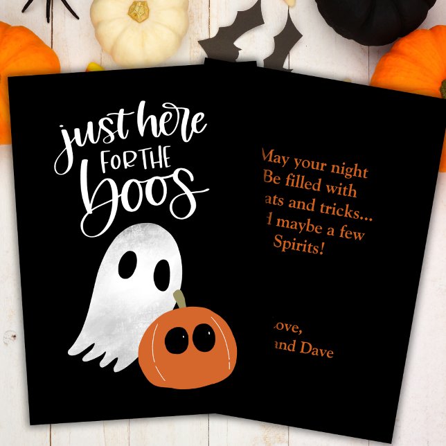 Einfach & unterhaltsam für Boos maßgeschneidert Feiertagskarte (Simple & Fun Just Here For The Boos Custom Holiday Card)