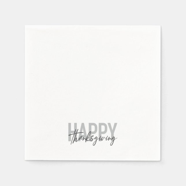 Einfach, urbane, trendige, moderne Happy Thanksgiv Serviette (Vorderseite)