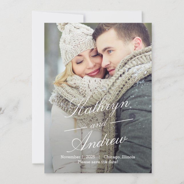 Einfach Us Editierbare Farbe Save The Date Karte (Vorderseite)