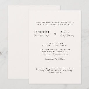 Einfach Us Light Champagne Website Hochzeit Einladung