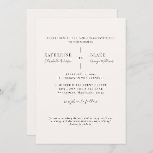 Einfach US Light Champagne Website Wedding II Einladung