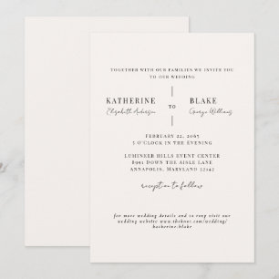 Einfach Us Light Champagner Website Hochzeit II Einladung