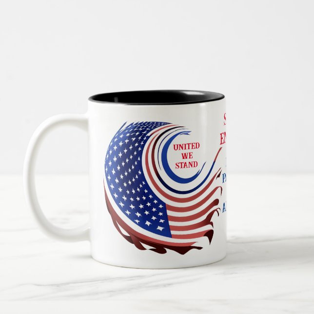 Einfach vereint mit den Patrioten von United We St Zweifarbige Tasse (Links)