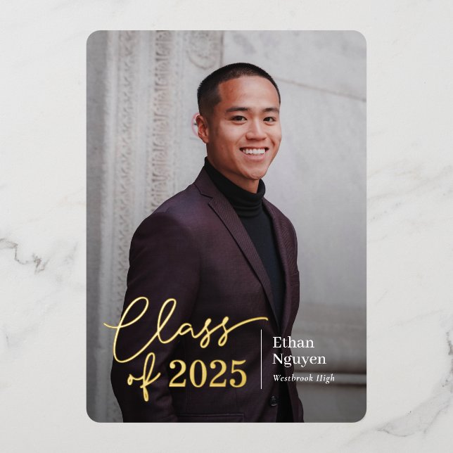 Einfach vertrauensvoller Abschluss Folieneinladung (Vorderseite)