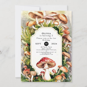 Einfach verzaubert Pilz Geburtstag Einladung