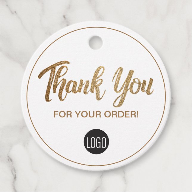 Einfach Vielen Dank für Ihr Logo für das Gold-Skri Geschenkanhänger (Vorderseite)