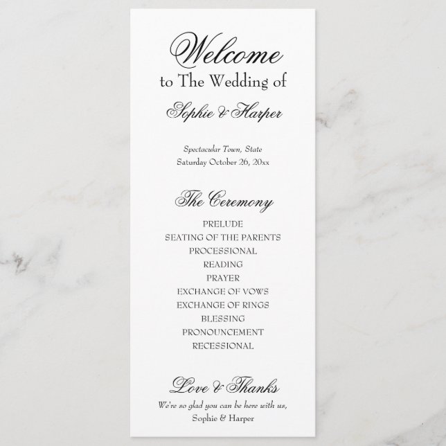 Einfach, vielseitig, elegant, schwarz und weiß programm (Vorderseite)