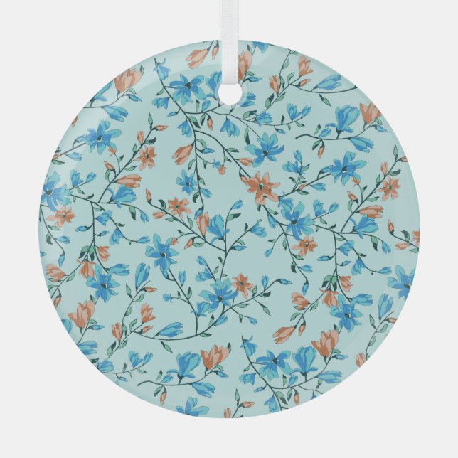 Einfach Vintag: Blumenmuster Ornament Aus Glas (Vorderseite)