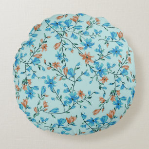 Einfach Vintage: Florales Stoffmuster Rundes Kissen