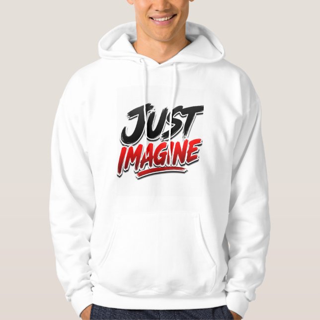 Einfach Vorstellen Typografie Hoodie (Vorderseite)