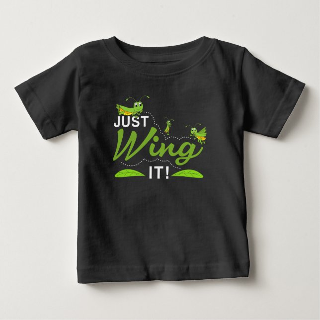Einfach warten - Grasshopper Behalte, Zitat zu pro Baby T-shirt (Vorderseite)