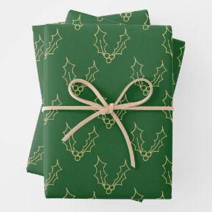 Einfach Weihnachtskollektion - Holly Geschenkpapier Set