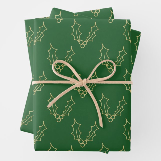 Einfach Weihnachtskollektion - Holly Geschenkpapier Set (Beispiel)