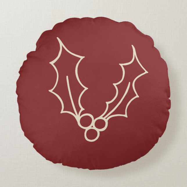 Einfach Weihnachtskollektion - Holly Rundes Kissen (Vorderseite)