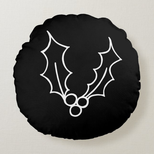 Einfach Weihnachtskollektion - Holly Rundes Kissen (Vorderseite)