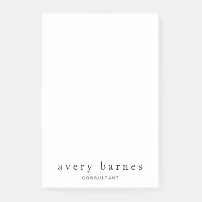 Einfach weiß kreativ Beruflich modern Post-it Klebezettel (Vorderseite)