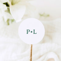 Einfach Weiß und Salbei Grün | Elegantes Monogramm