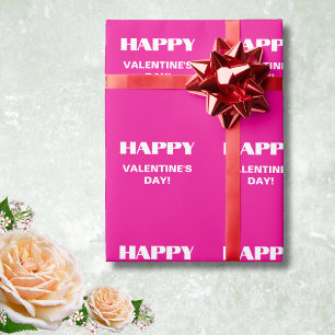 Einfach weißer, glatter Happy Valentines Day   Hot Geschenkpapier