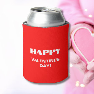 Einfach weißer, glatter Happy Valentines Day Neo Dosenkühler