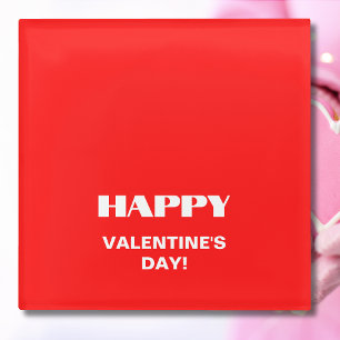 Einfach weißer, glatter Happy Valentines Day   Neo Glasuntersetzer