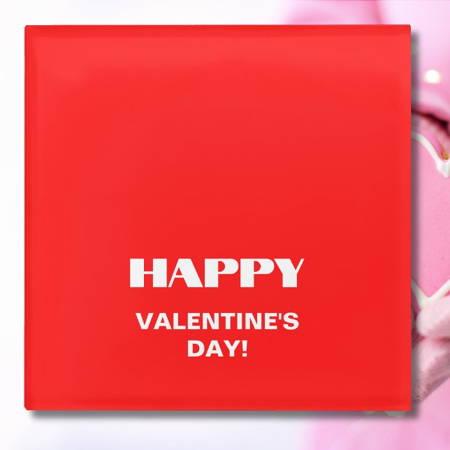 Einfach weißer, glatter Happy Valentines Day | Neo Glasuntersetzer (Von Creator hochgeladen)