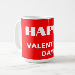 Einfach weißer, glatter Happy Valentines Day   Neo Kaffeetasse