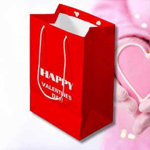 Einfach weißer, glatter Happy Valentines Day Neo Mittlere Geschenktüte