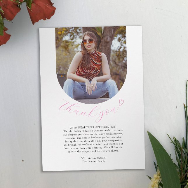 Einfach weißes Foto zur Beerdigung des Herzens gew Dankeskarte (Von Creator hochgeladen)