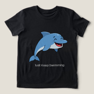 Einfach Weiter Schwimmen Delphin Kinder T-Shirt –  Tri-Blend Shirt