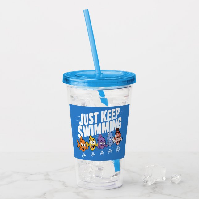 Einfach Weiter Schwimmen Fisch Crew Acryltrinkbecher (Vorderseite Ice)