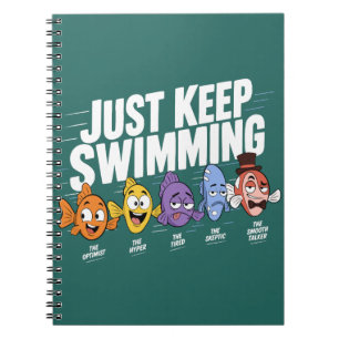 Einfach Weiter Schwimmen Fisch Crew Notizblock