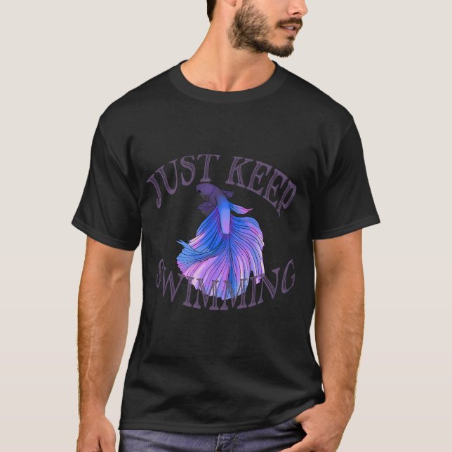 Einfach weiter schwimmen Kampffisch T-Shirt (Vorderseite)