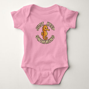 Einfach weiter schwimmen Seepferdchen Baby Bodysui Strampler