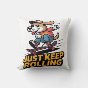 Einfach Weiterrollen – Funky Skate Dog Edition Kissen