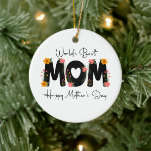 Einfach Weltbeste Mama Muttertag-Kalligrafie Keramik Ornament