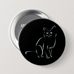 Einfach White Kitty Cat Button