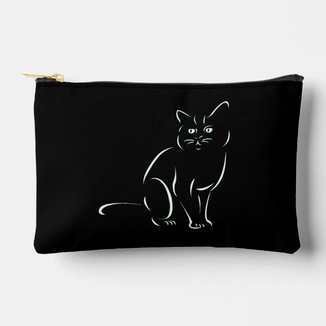 Einfach White Kitty Cat Zubehörtasche (Vorderseite)